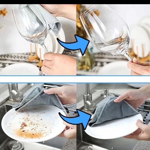 5 Pcs Streak Free Miracle Cleaning Cloth, Nanoscale Cleaning Cloth, Reusable - Picture 8 of 9